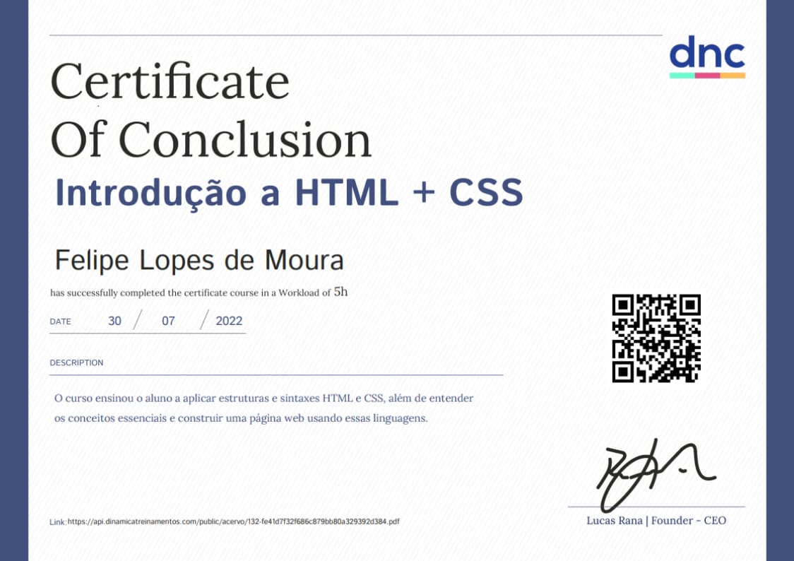 Introdução a HTML + CSS